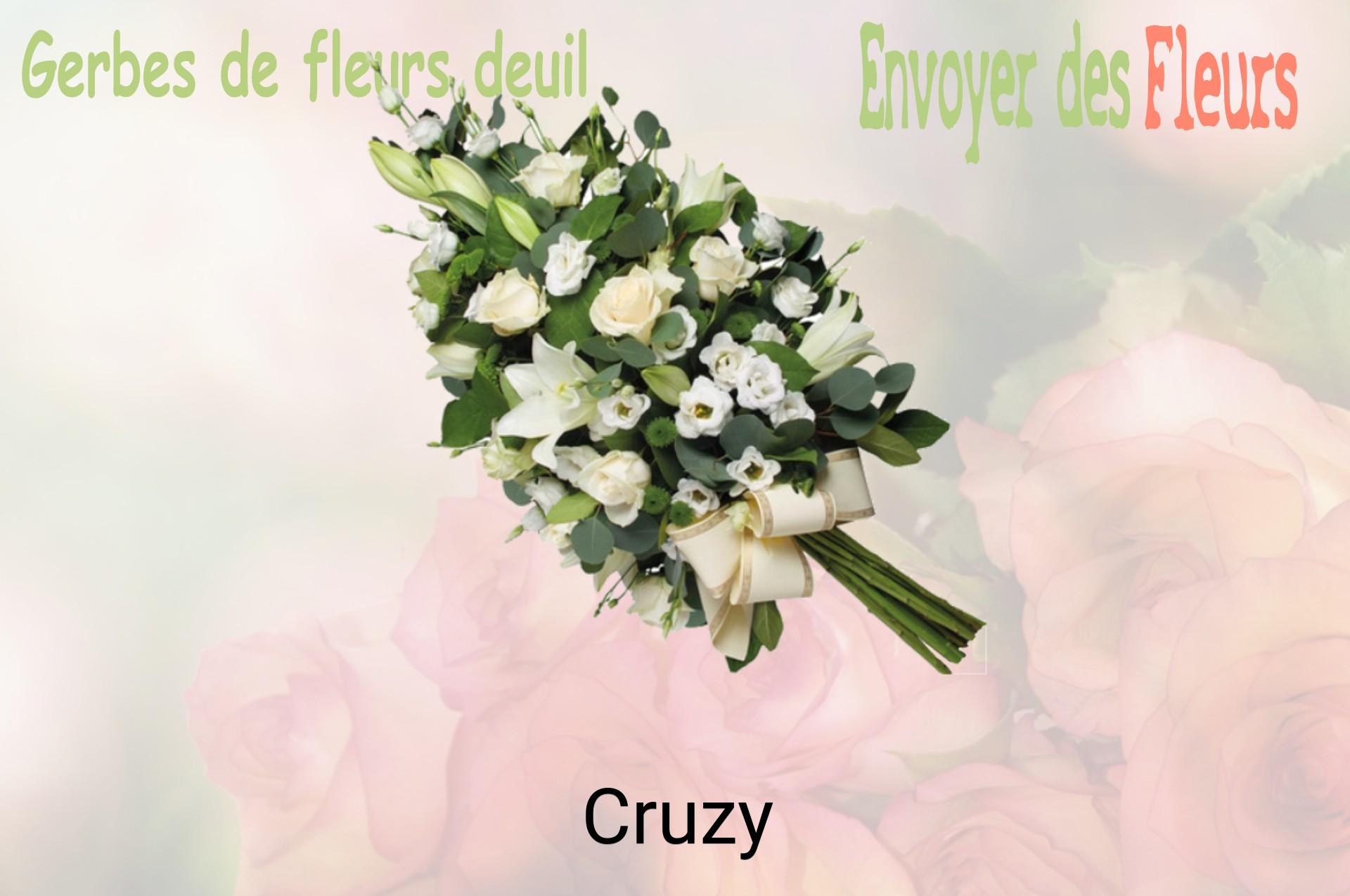 Gerbe de fleurs de deuil livrée à Cruzy
